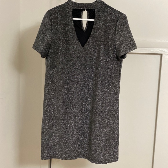 Grey sparkly v cut dress - Picture 1 of 2